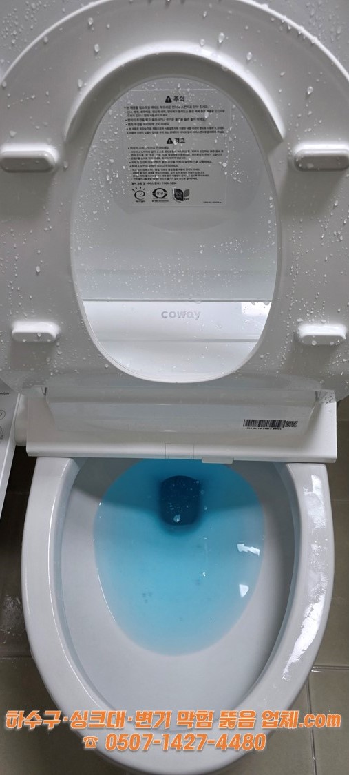 최종 염료 테스트로 배수 정상화 확인